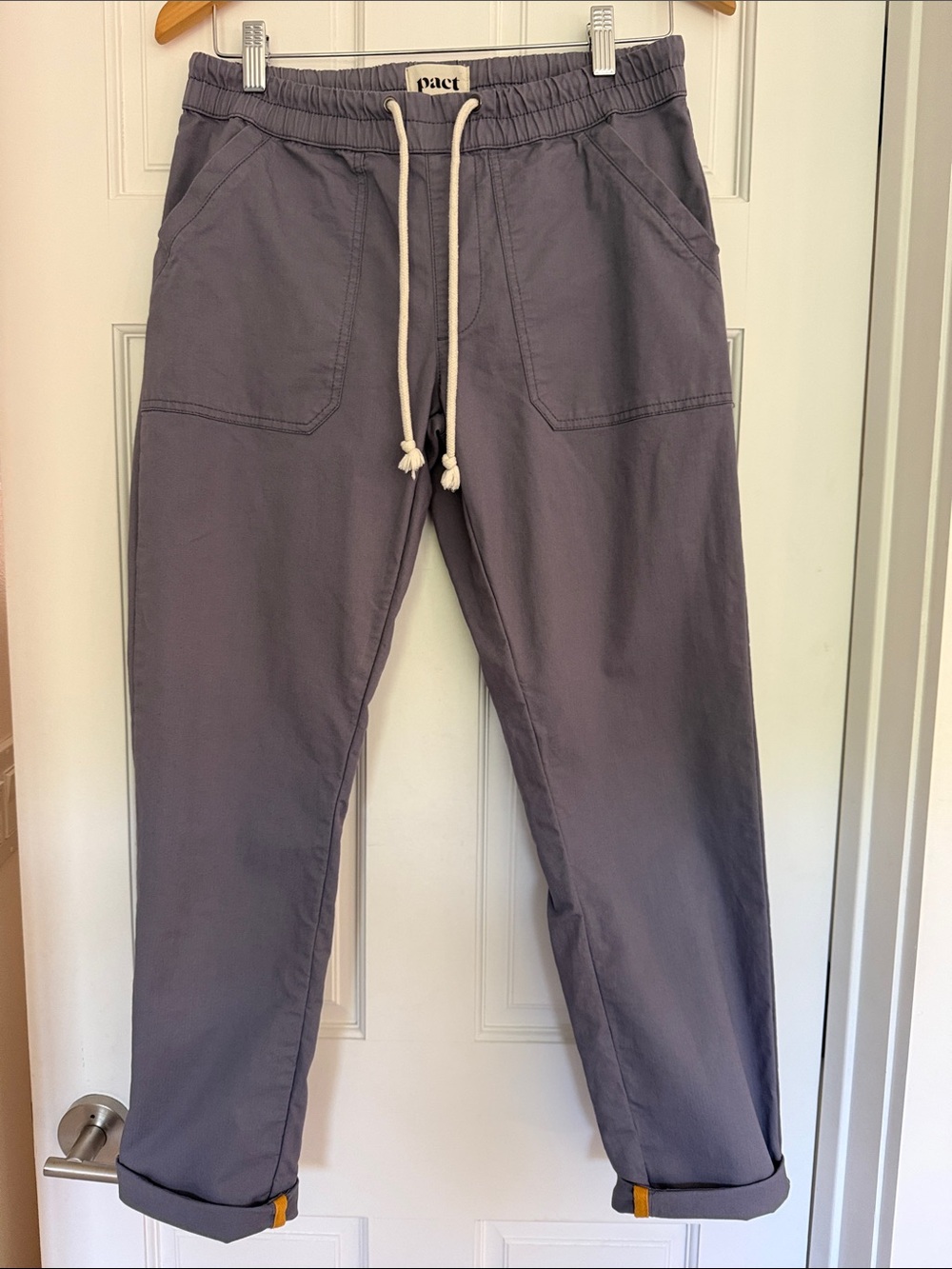 Pact Woven Twill Roll-Up Pants, size small